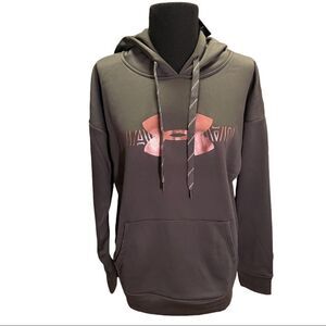 NWT Women's UNDER ARMOUR HOODIE Reflective Logo COLD dark gray  XS